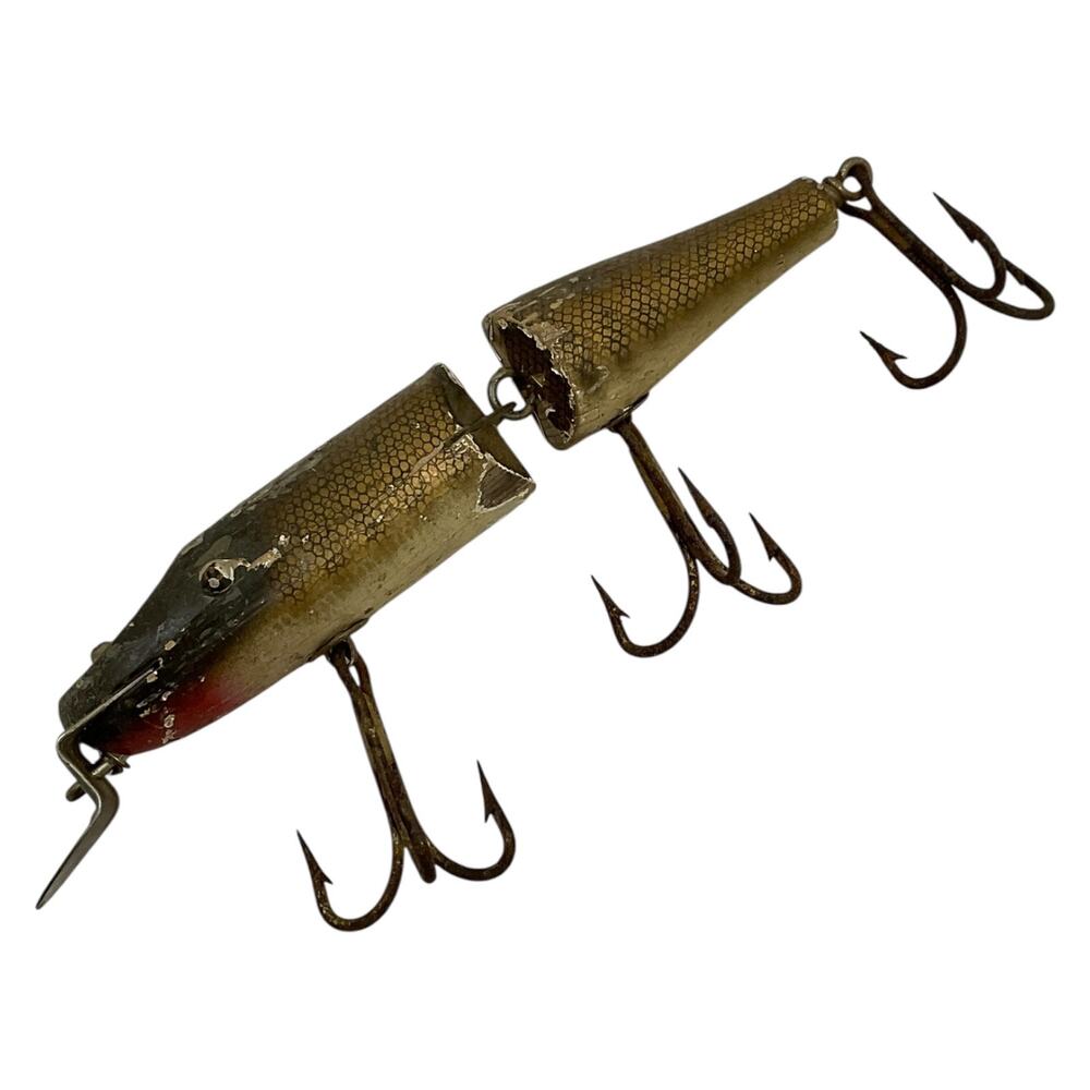 Creek Chub Jointed Wooden‎ Fishing Lure 7" Triple Treble Hooks Vintage Pike